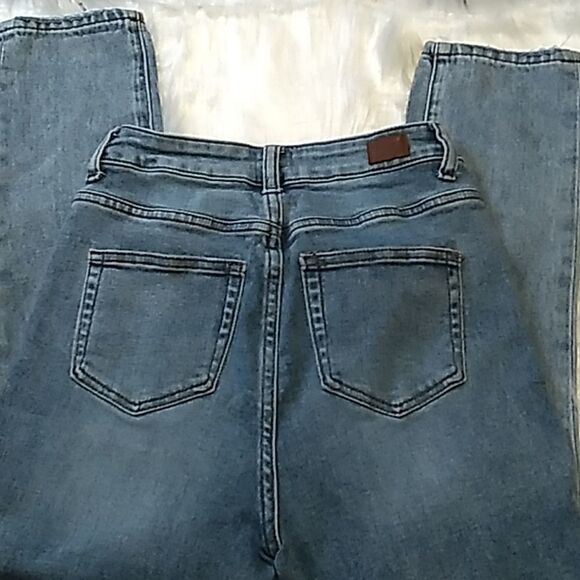 high waist button fly distressed jeans - Picture 5 of 15